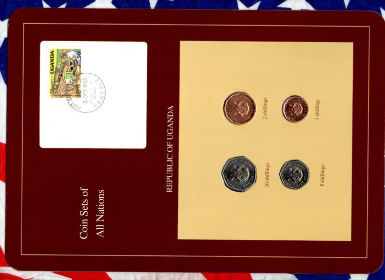 Read more about the article Coin Sets of All Nations Uganda w/card 4 coins all 1987 10  5  2  1 Shillings