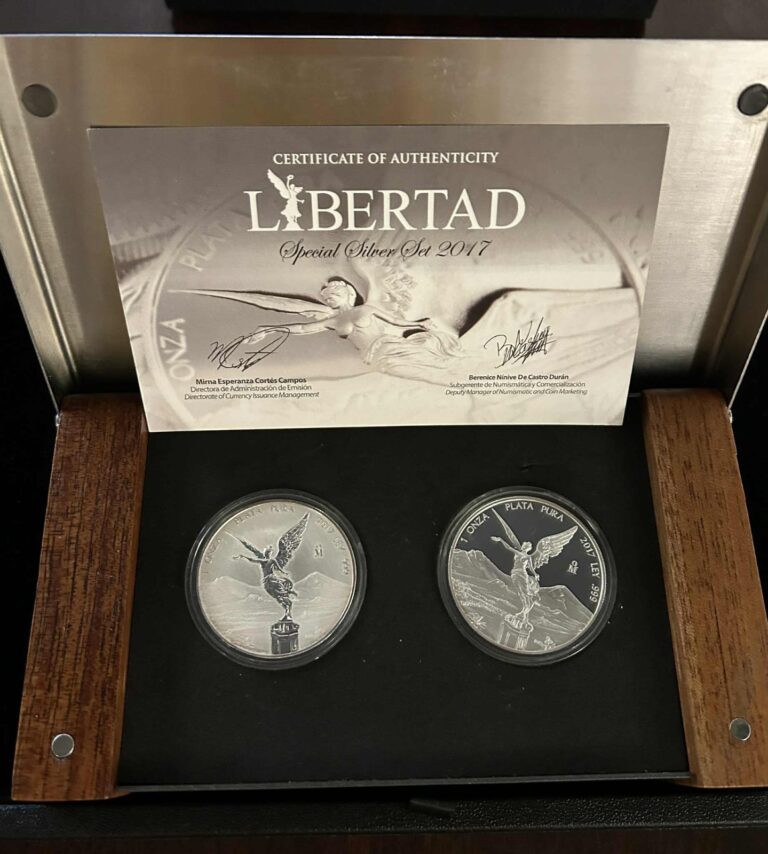 Read more about the article 2017 Mexico Libertad Special Silver Set – Proof and Reverse Proof 2-Coin Set BU