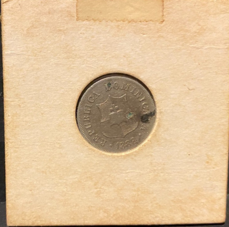 Read more about the article DOMINICAN REPUBLIC  1888  2 1/2 Cent  silver  circulated
