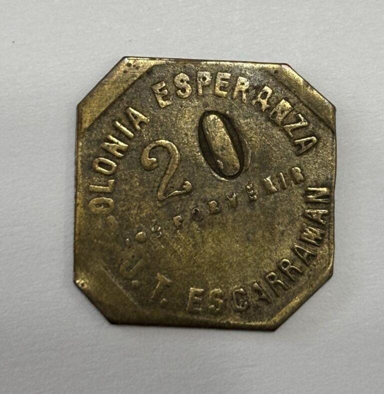 Read more about the article DOMINICAN REPUBLIC TOKEN JJ ESCARRAMAN COLONIA ESPERANZA 20C