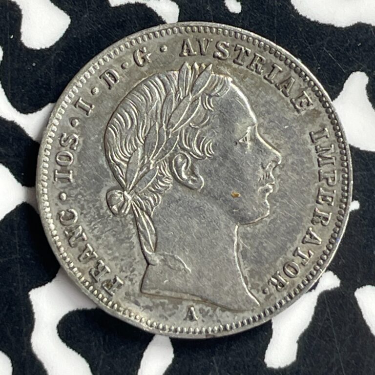 Read more about the article 1854-A Austria 10 Kreuzer Lot#T7087 Silver! Beautiful Detail  Rim Bump