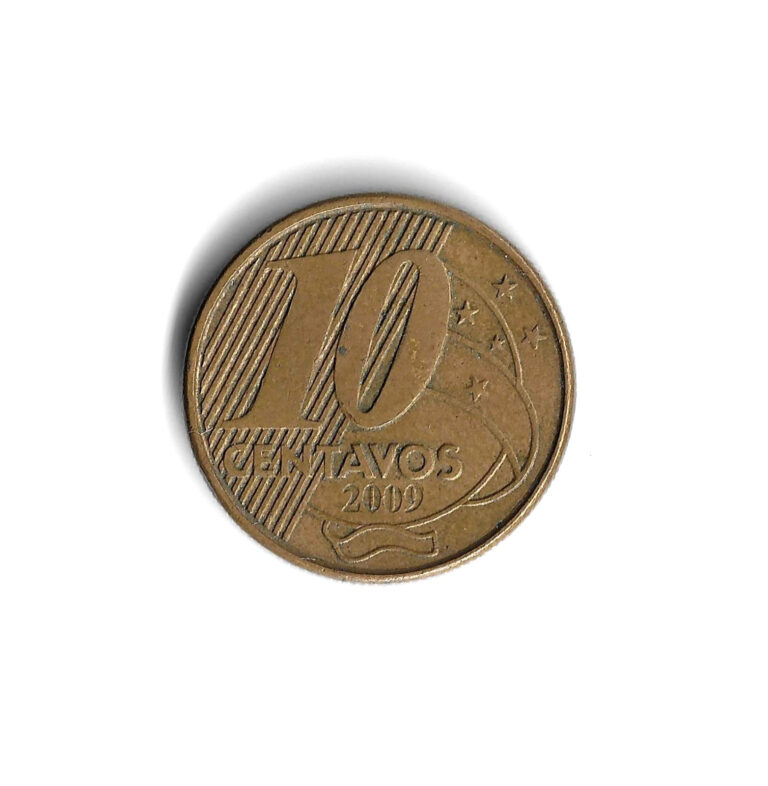 Read more about the article 2009 Brazil – 10 Centavos – 384 – Bronze Plated Steel – 4.8g