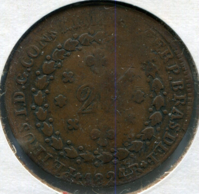 Read more about the article 2 Coins Lot Brazil 20 Reis 1824 R Pedro I 30mm KM#360 and 1869 Pedro II 25mm KM#47