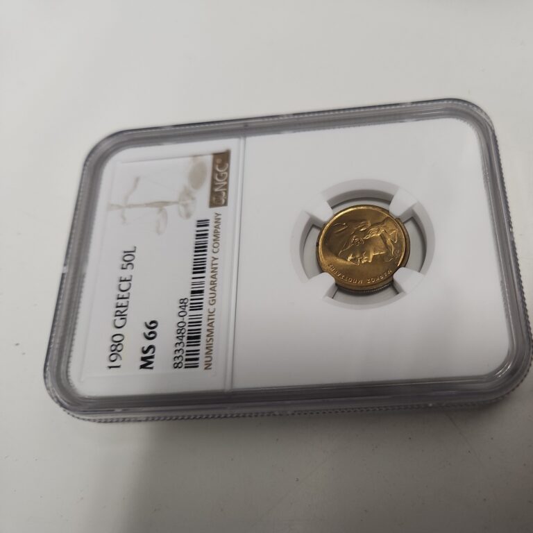 Read more about the article 1980 Greece 50L NGC Slab Graded MS66