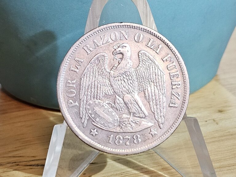 Read more about the article 1878 Silver  Chile Un Peso XF/AU Details