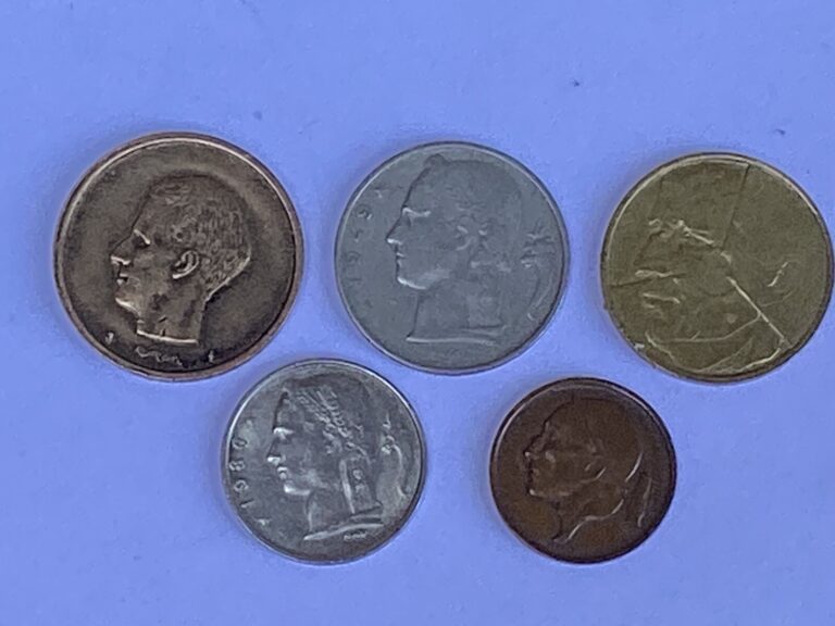 Read more about the article Lot of 5 Belgium Coins 20  5 (2)  and 1 Francs  50 Centimes Free Shipping
