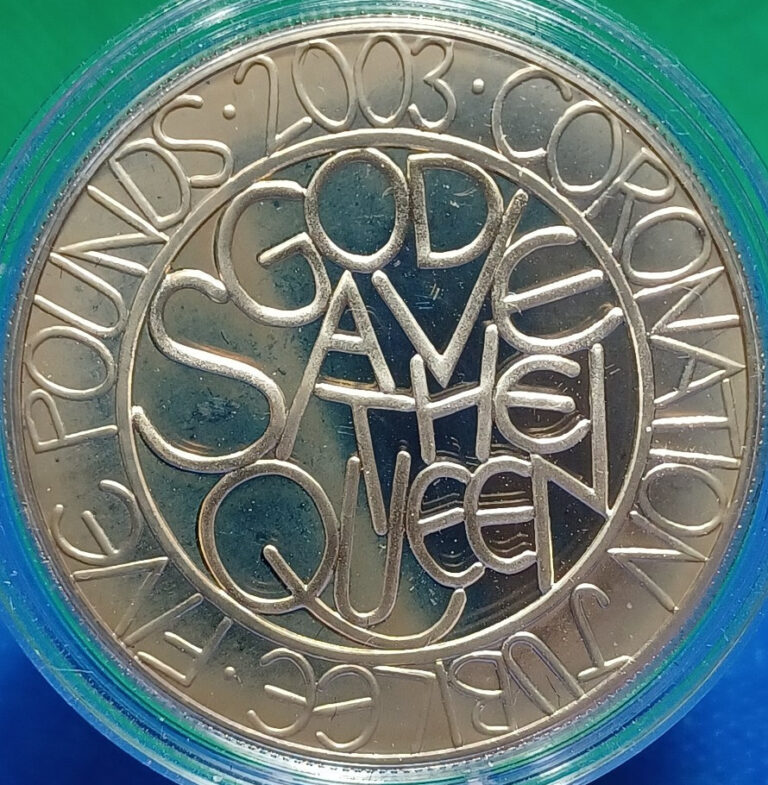 Read more about the article 2003 Britain UK £5  Coronation Jubilee .925 Silver Proof 28.28g (.8410 ozt ASW)