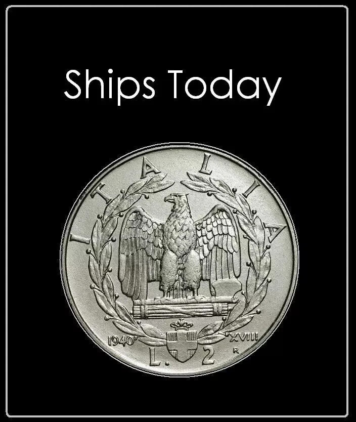 Read more about the article 2 LIRE Italy Mussolini Coin – ww2 italian italy fascist eagle – FREE SHIPPING