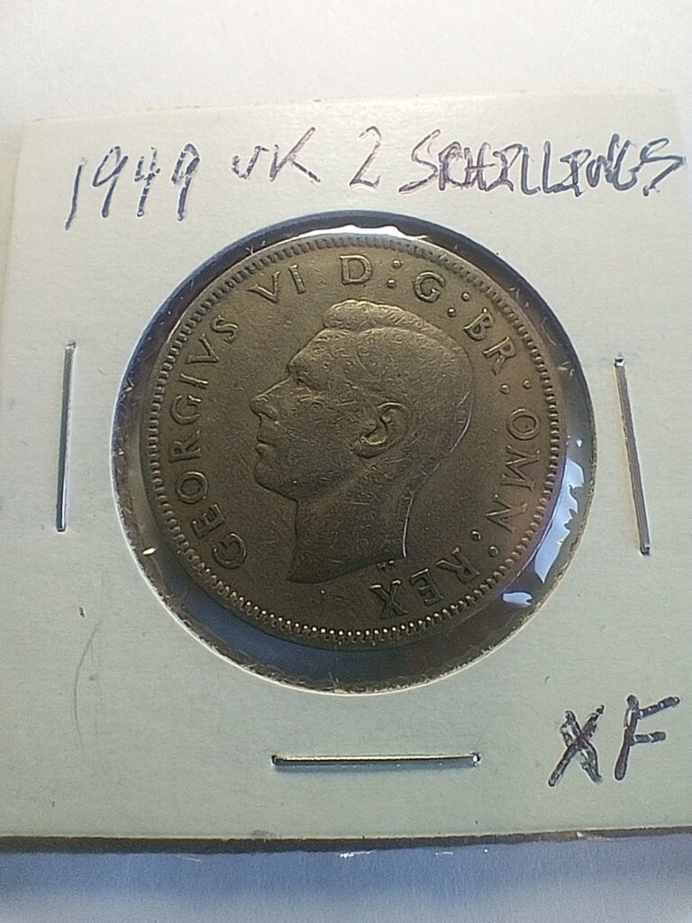 Read more about the article 1949 United Kingdom Great Britain 2 Schillings XF {88-197}