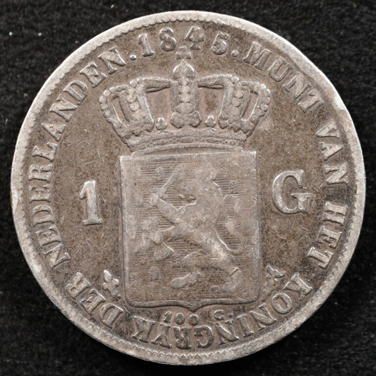 Read more about the article Netherlands 1 Gulden 1845  Coin  Silver  Inv#G588