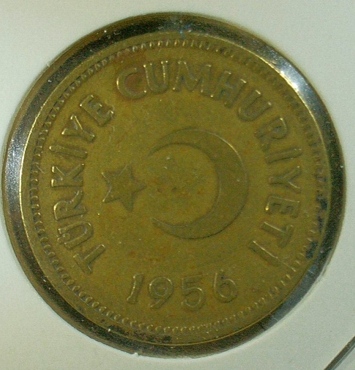 Read more about the article WORLD COIN SALE: 1956 TURKEY  25 KURUS-BRASS COMP. COIN  KM# 886