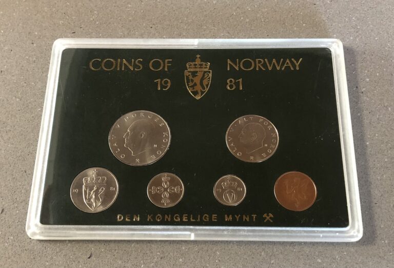 Read more about the article NORWAY 6 Uncirculated Coins 1981 Coin Set from the Royal Mint