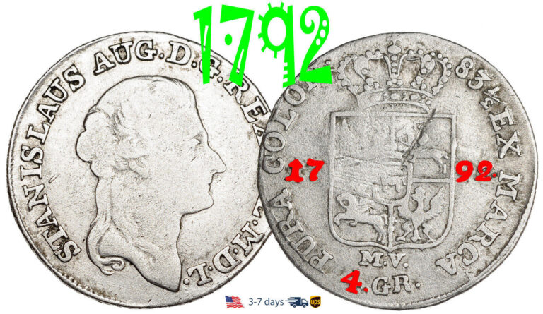 Read more about the article Poland 4 Grossus Groschen Groszy 1792 Stanislaw August Poniatowski SILVER #30816