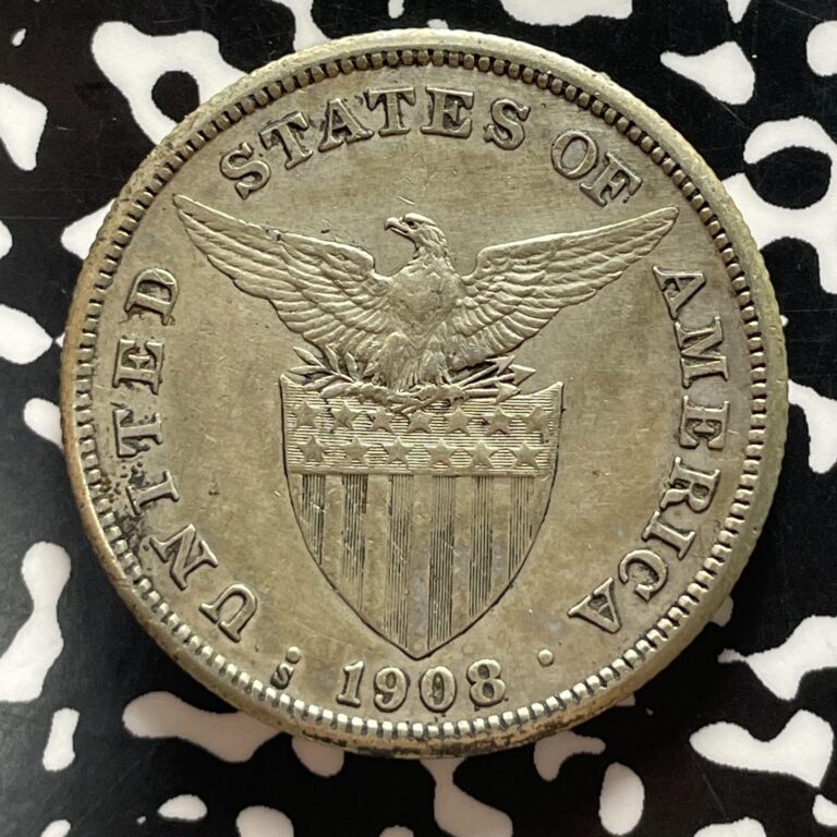 Read more about the article 1908-S U.S. Philippines 1 Peso Lot#T5400 Large Silver Coin!