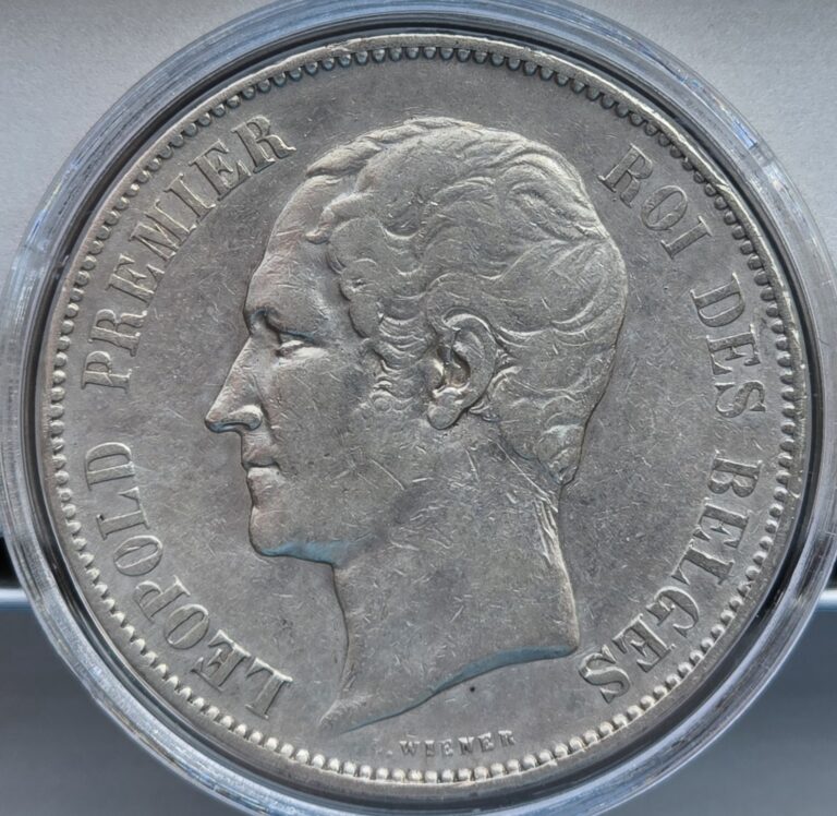 Read more about the article Belgium 1865 5 Francs Silver Coin .900 Fine