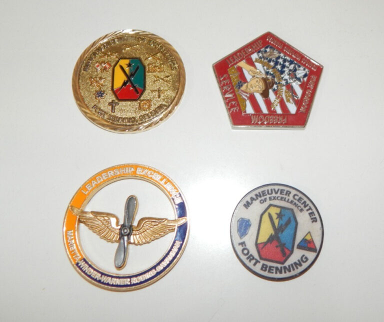 Read more about the article 4 Challenge Coins Georgia Fort Benning Gordon 78th Aviation Army National Guard