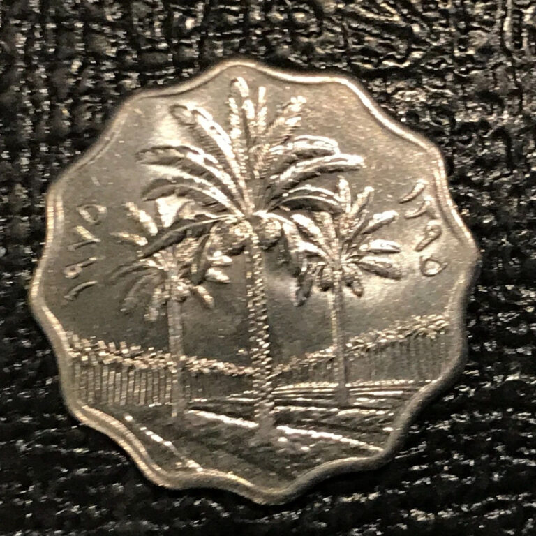 Read more about the article HIGH GRADE BU VERY NICE LUSTER 1395 / 1975 IRAQ 5 FILS COIN-APR151