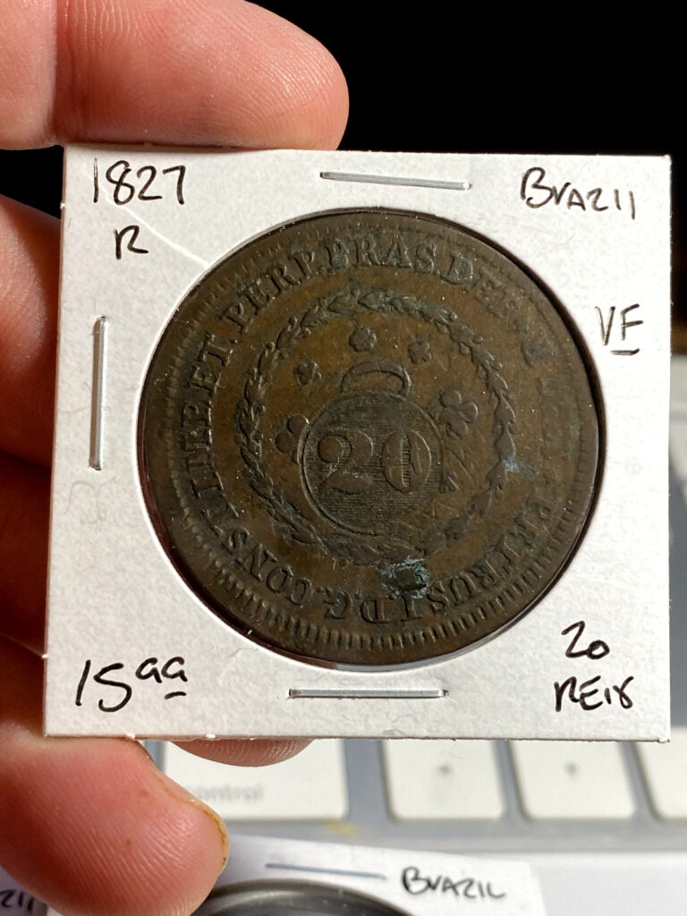 Read more about the article 1827 R Brazil 20 Reis