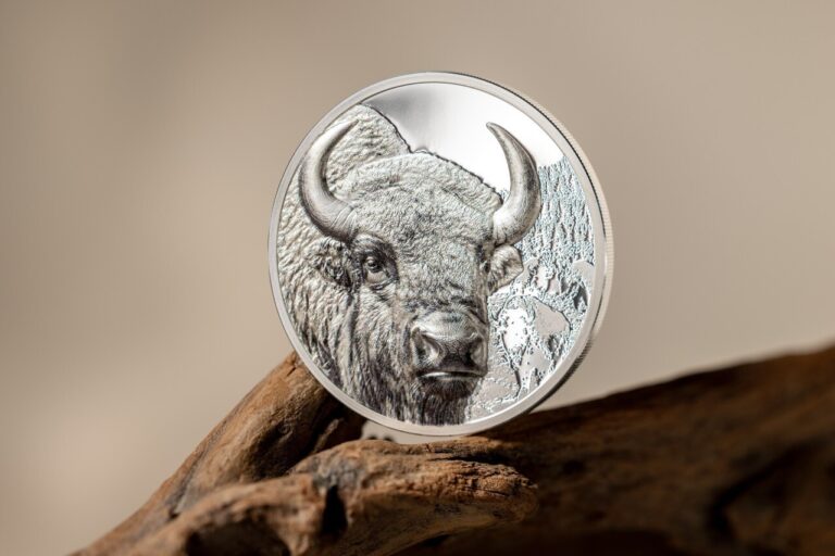 Read more about the article 2025 Mongolia Wild Mongolia Bison 1 oz Silver High Relief Proof Coin