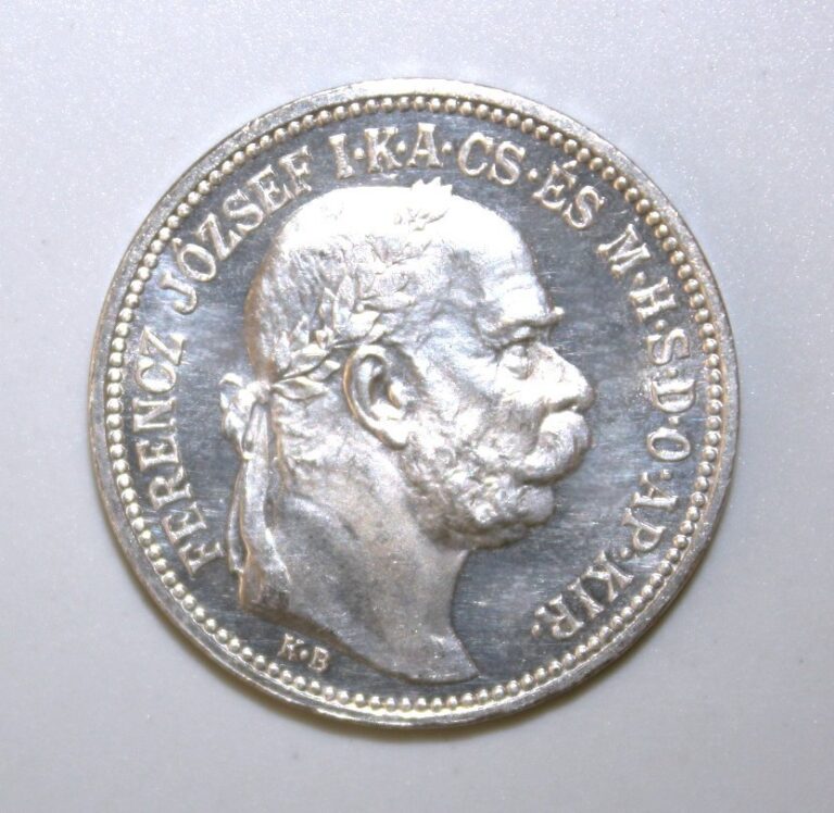 Read more about the article S8 – Hungary 1 Korona 1915-KB Brilliant Unc. Silver Coin – Emperor Franz Josef I