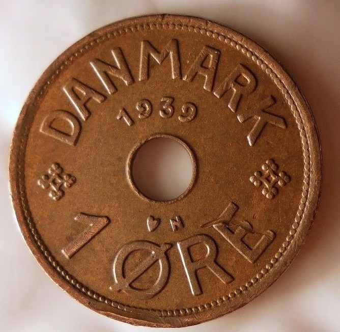 Read more about the article 1939 DENMARK ORE – Excellent Scarce Vintage Coin – FREE SHIPPING – Dansk Bin #2
