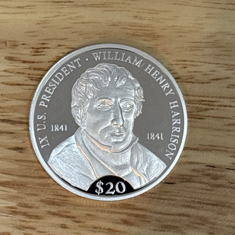 Read more about the article 2000 Republic of Liberia $20 Proof Silver Presidential .999 Fine Silver Coin