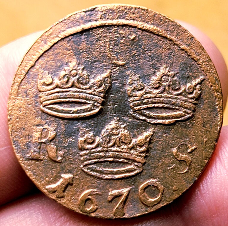 Read more about the article 1670 DELAWARE FUR TRADE Sweden 1/6 Ore TREASURE COIN