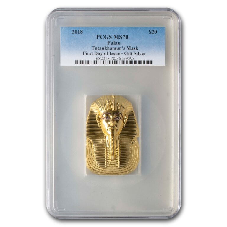 Read more about the article 2018 Palau 3 oz Silver $20 Tutankhamun’s Mask MS-70 PCGS