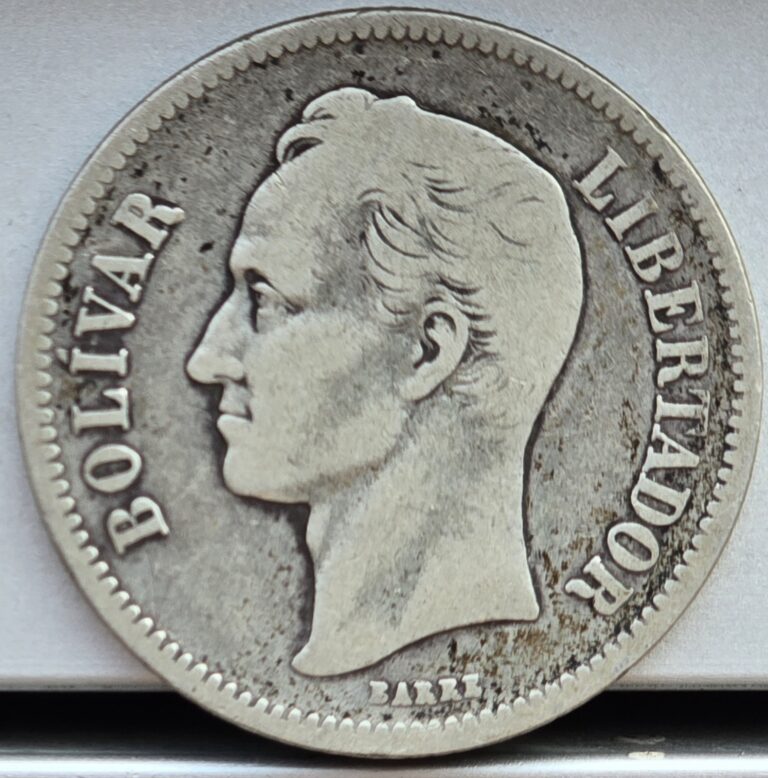Read more about the article Venezuela 1926 2 Bolivares Silver Coin