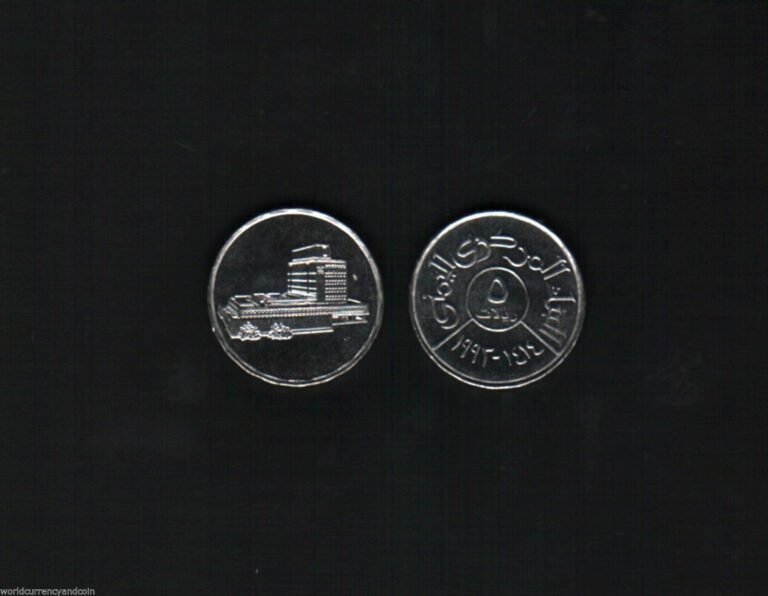 Read more about the article Yemen REPUBLIC 5 RIYALS KM-26 1993 Yemeni Central Bank 1 UNC World Currency COIN
