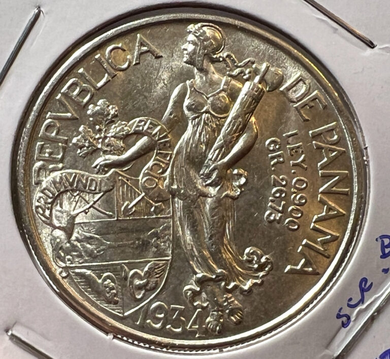Read more about the article 1934 PANAMA SILVER ONE  BALBOA BRILLIANT UNCIRCULATED CROWN