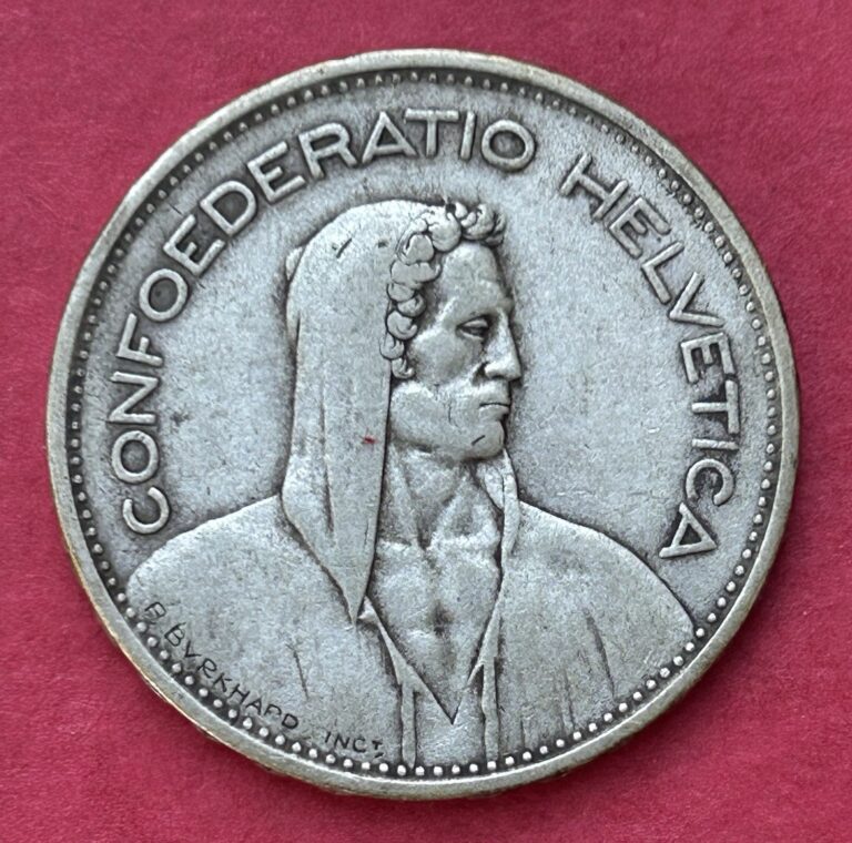 Read more about the article 1932 Switzerland 5 Francs Silver Coin