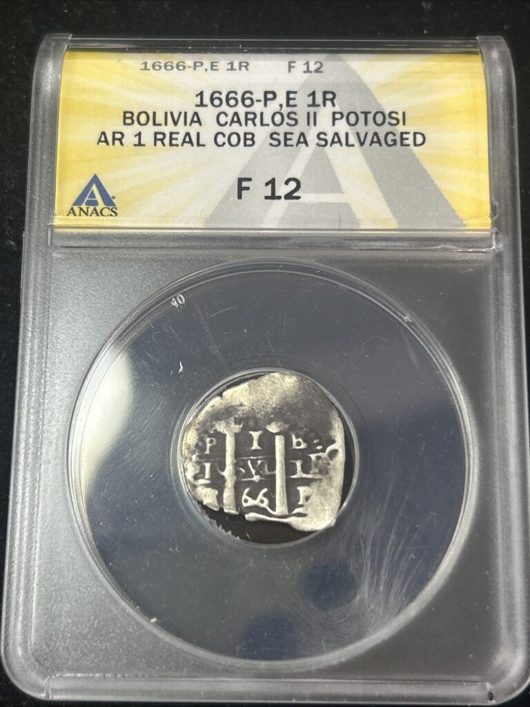 Read more about the article SASA 1666 P Bolivia 1 Silver Real Sea Salvage Anacs F12