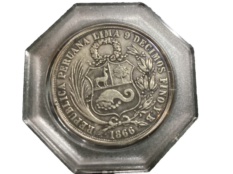 Read more about the article 1866 Y.B  Peru Un Sol – Seated Liberty – Lima –  90% Silver