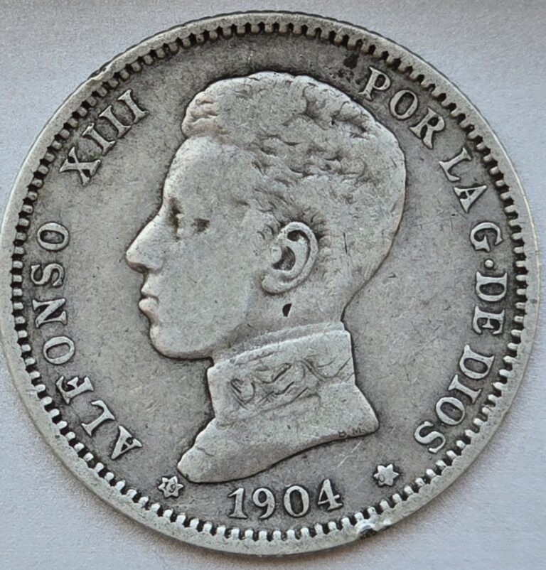 Read more about the article Spain 1904 (04) SM-V Peseta Silver Coin