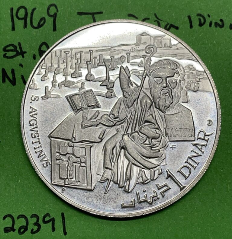 Read more about the article 1969 Tunisia 1 Dinar  .925 Fine Sterling Silver World Crown Coin Proof