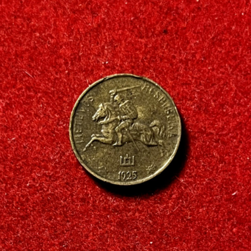 Read more about the article Lithuania 1925 Centas Aluminum-Bronze Coin KM#71 T3070a