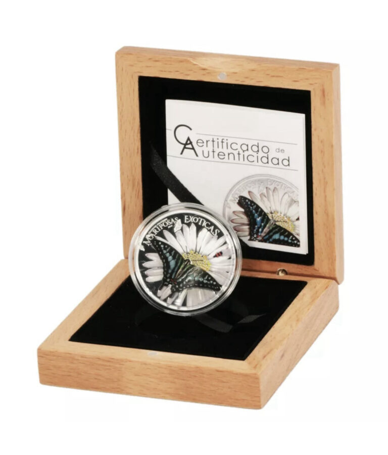 Read more about the article 2015 Equatorial Guinea 1000 Francs Swordtail Butterfly Coin 25 Grams .925 Silver