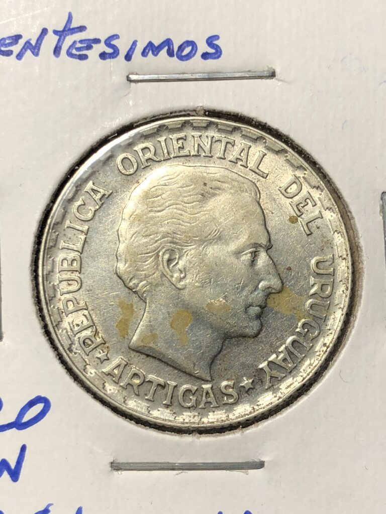 Read more about the article 1943 Uruguay 50 Centesimos Better World Silver Coin “AU+” – See Description