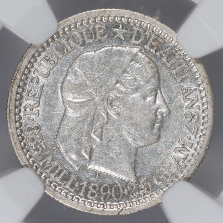 Read more about the article 1890 Haiti 10 Centimes NGC MS61 – Scarce Coin