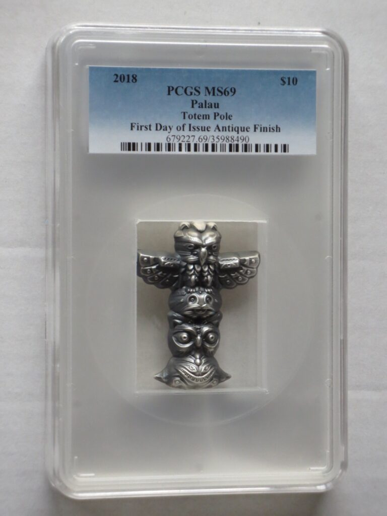 Read more about the article 2018 $10 Palau Totem Pole 2oz .999 Silver Antiqued Coin PCGS MS69 FD
