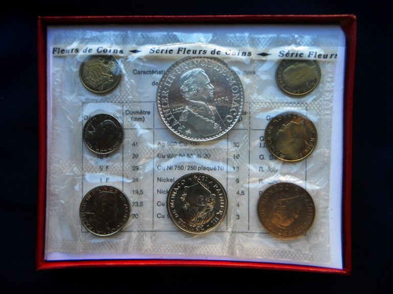 Read more about the article 1974 MONACO Principate FRANCE rare set 8 coins UNC with silver in official box