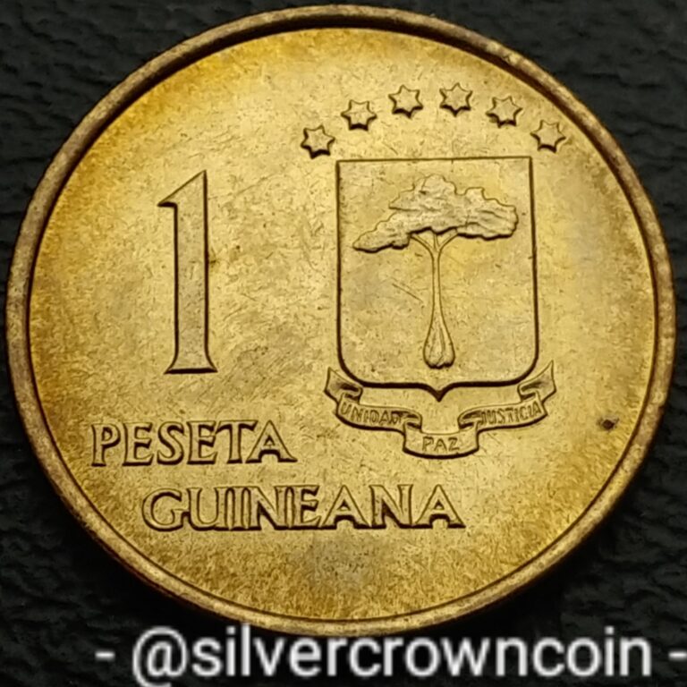 Read more about the article Guinea Equatorial 1 Peseta 1969 (69). KM#1. 1 Dollar coin. 1 year issue. Tusks S