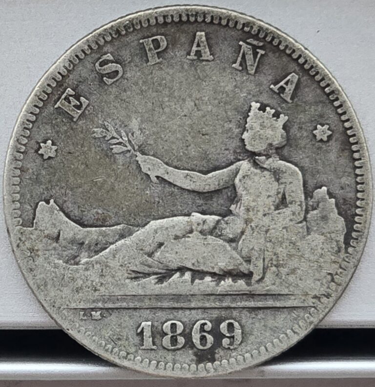 Read more about the article Spain 1869 2 Pesetas Silver Coin