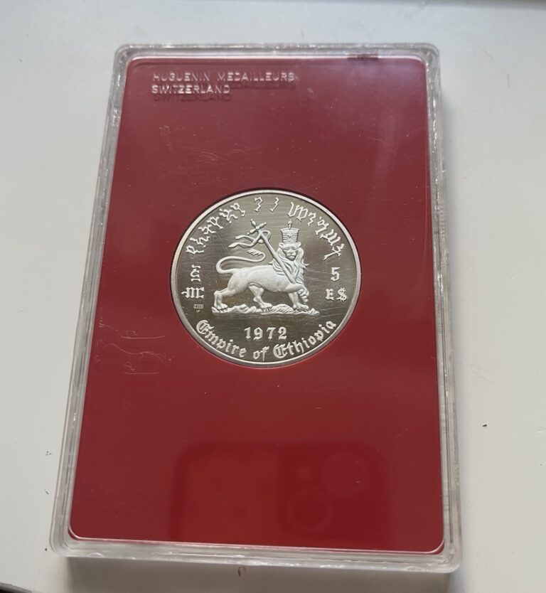 Read more about the article 1972 Ethiopian 5 Dollar Proof Silver Haile Selassie Lion of Judah Coin