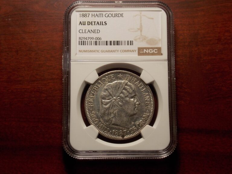 Read more about the article 1887 Haiti 1 Gourde large silver coin  NGC AU