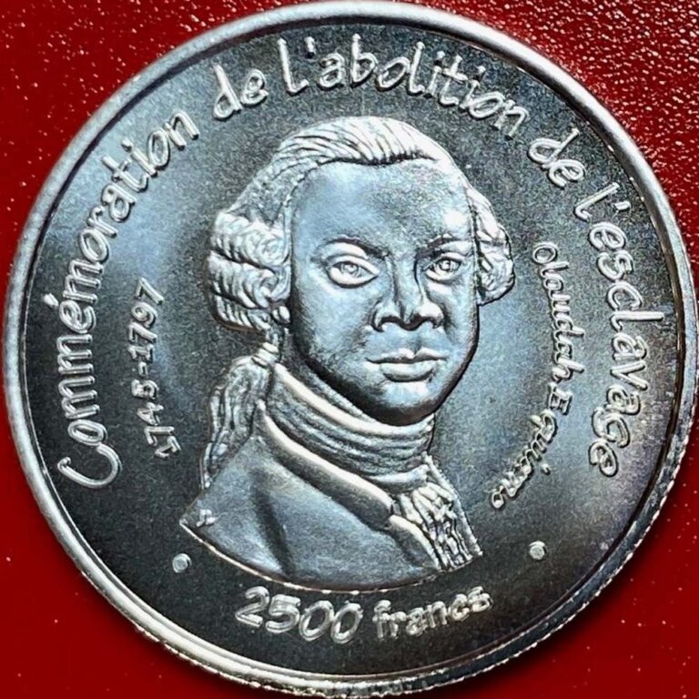 Read more about the article 2007 BENIN 2500 FRANCS ESSAI SILVER BU SLAVERY ABOLITION RARE LOW MINT=850 COINS