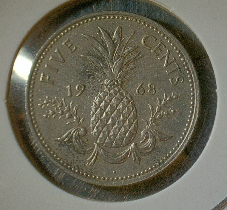 Read more about the article WORLD COIN SALE–1968 BAHAMAS 5 CENT  COPPER NICKEL COMPOSITION COIN KM# 3