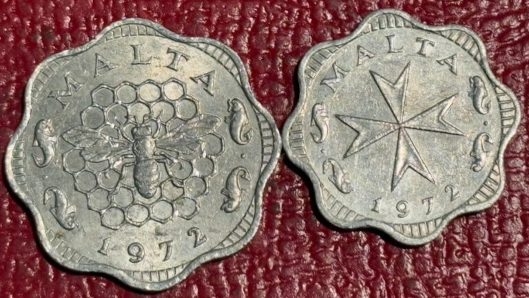 Read more about the article 2-HIGH GRADE 1972 MALTA 2 MILS/3 MILS-SCALLOP SHAPED  COINS-AGT299
