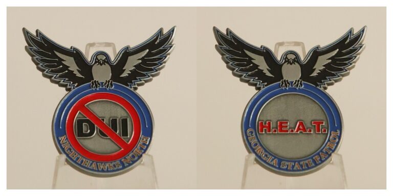 Read more about the article Georgia State Patrol DUI/HEAT Challenge Coin – Eagle Design  Anti – DUI _10